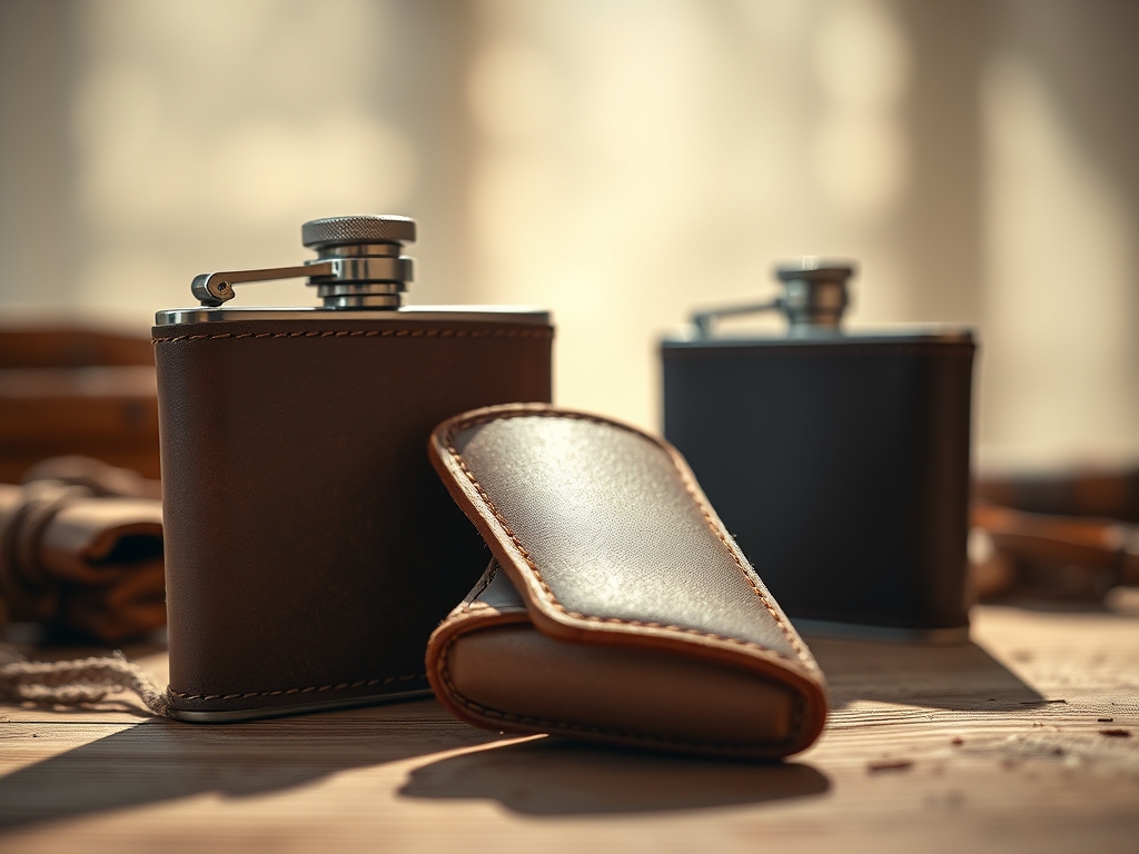 Custom Leather Flask Covers
