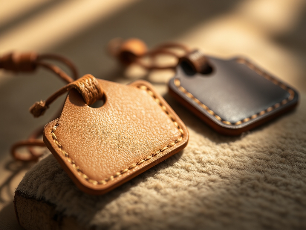Hand Stitched Leather Tags